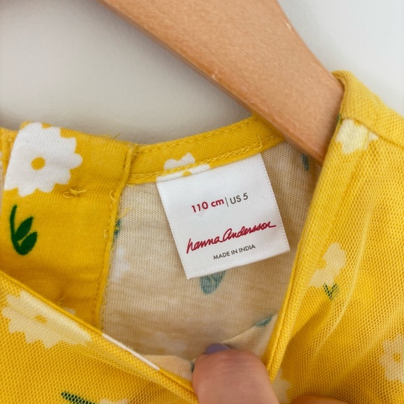 Hanna Andersson Yellow Floral Tulle Dress 5 - Picture 7 of 8